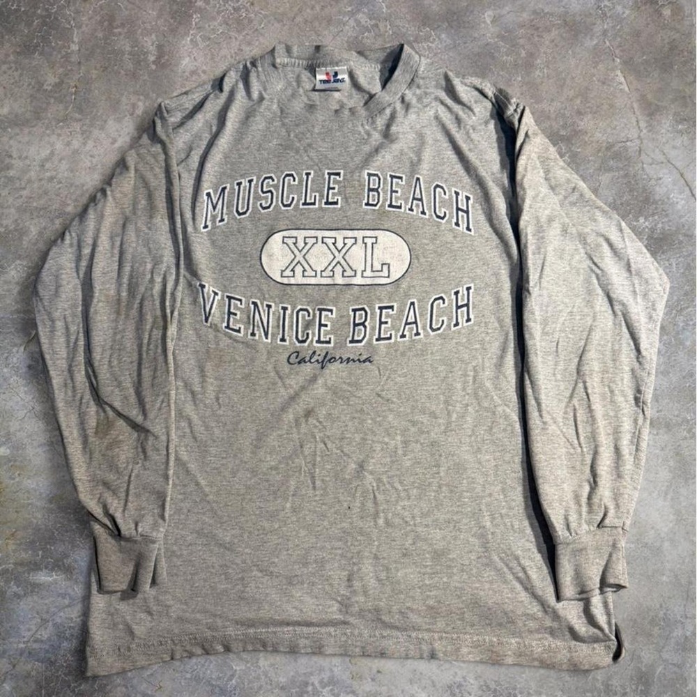 Vintage Made USA Muscle Beach Venice Beach California Long Sleeve T-Shirt XXL